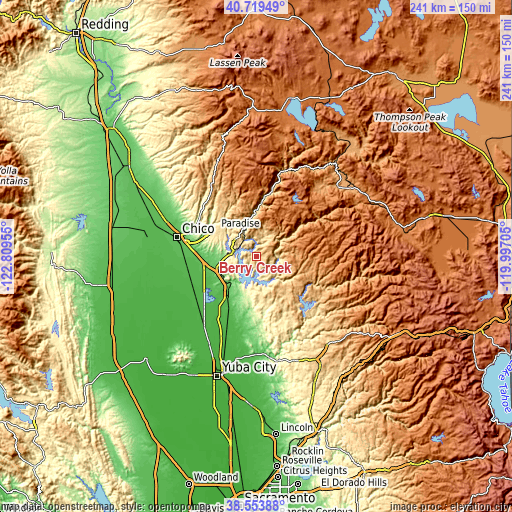 Topographic map of Berry Creek