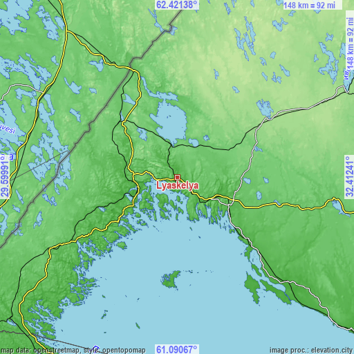 Topographic map of Lyaskelya