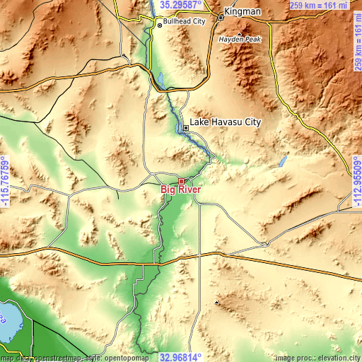 Topographic map of Big River