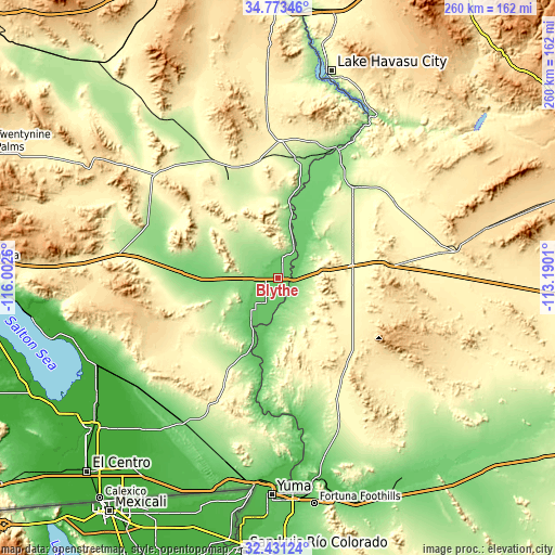 Topographic map of Blythe