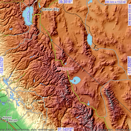 Topographic map of Bridgeport