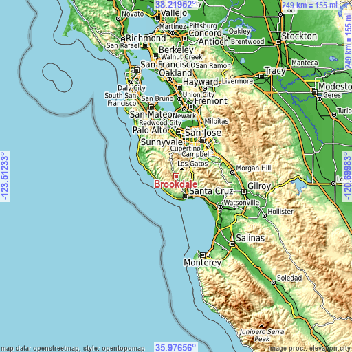 Topographic map of Brookdale