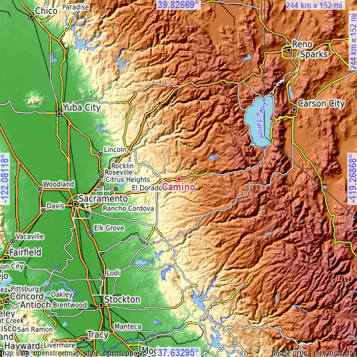 Topographic map of Camino