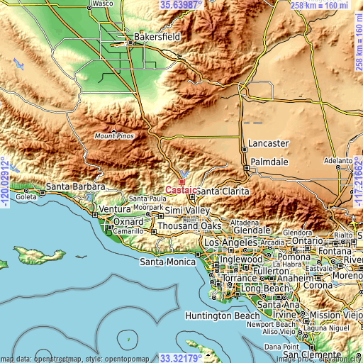 Topographic map of Castaic