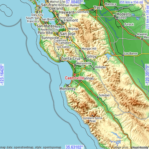 Topographic map of Castroville