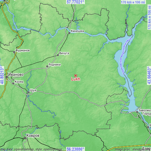 Topographic map of Lukh