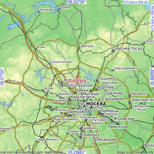 Topographic map of Lugovaya