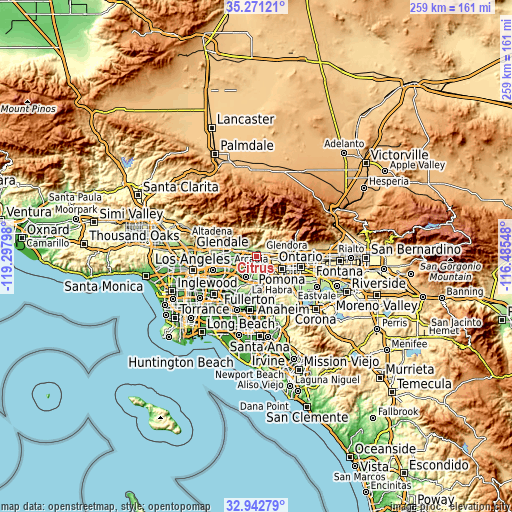 Topographic map of Citrus