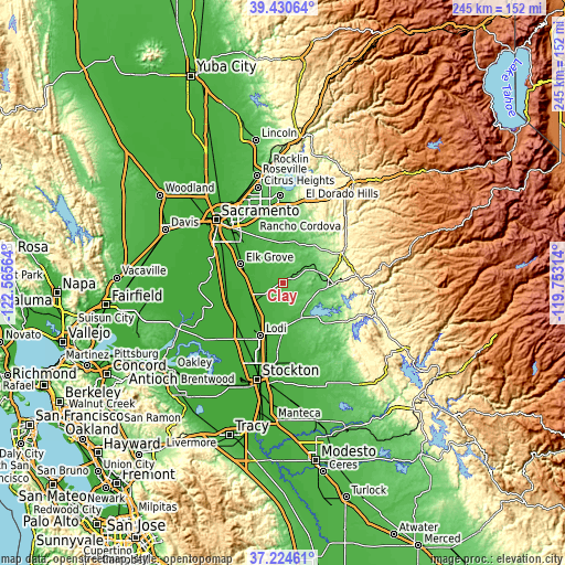 Topographic map of Clay