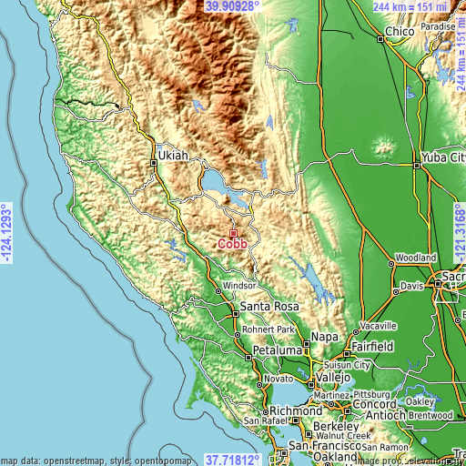 Topographic map of Cobb