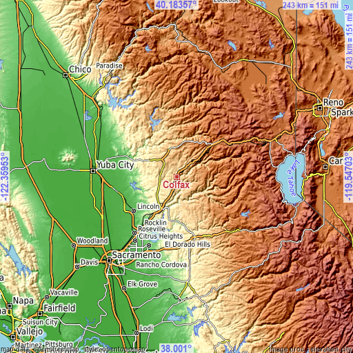 Topographic map of Colfax