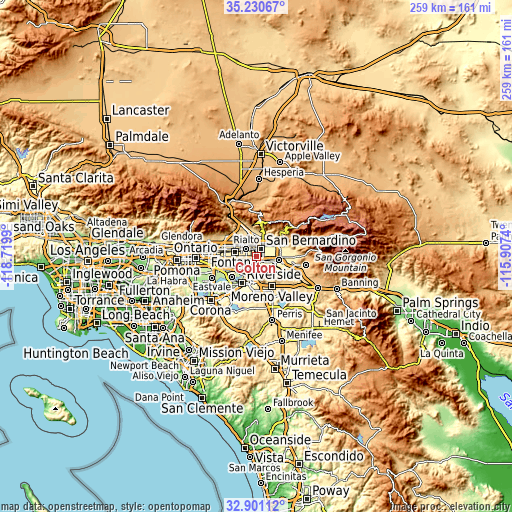 Topographic map of Colton