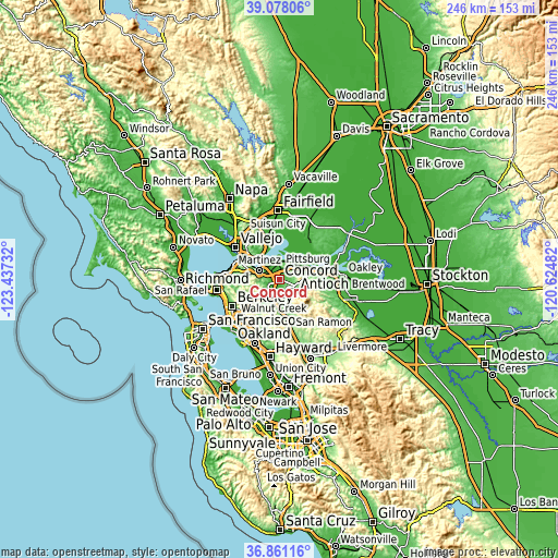 Topographic map of Concord