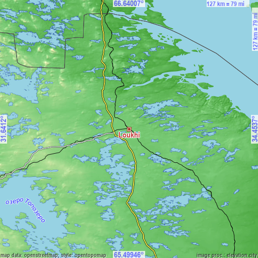 Topographic map of Loukhi