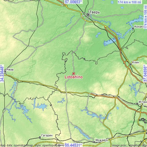 Topographic map of Lotoshino