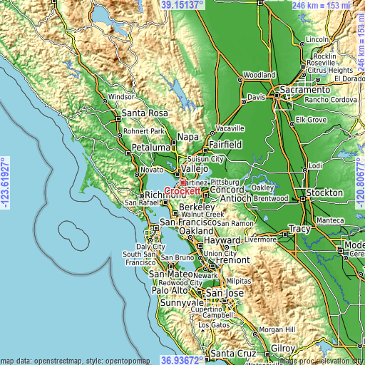 Topographic map of Crockett