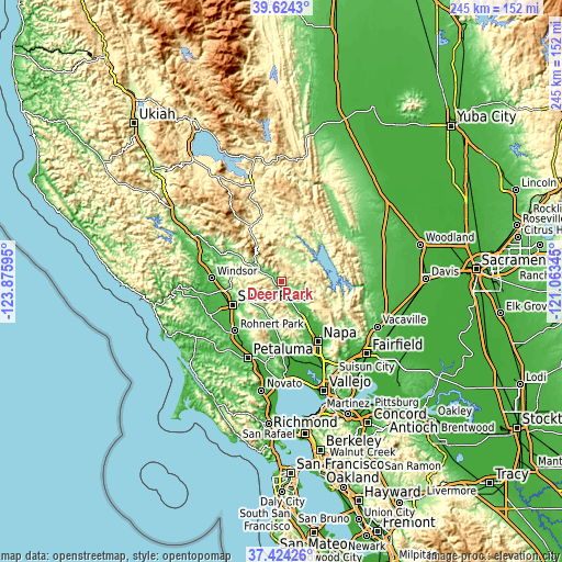 Topographic map of Deer Park