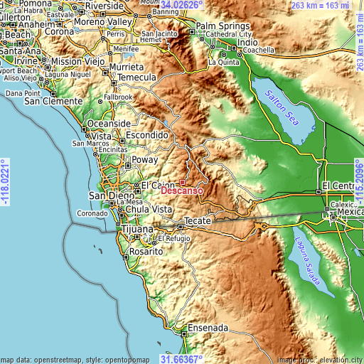 Topographic map of Descanso