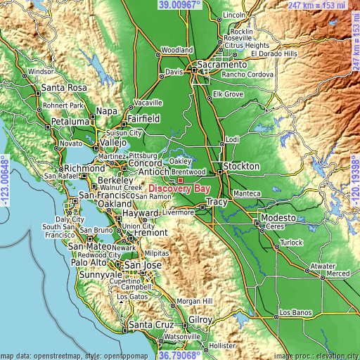 Topographic map of Discovery Bay