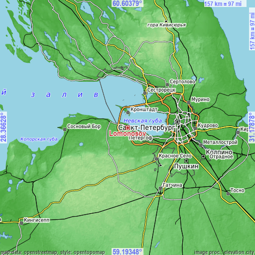 Topographic map of Lomonosov