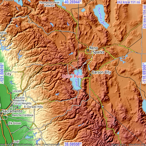Topographic map of Dollar Point
