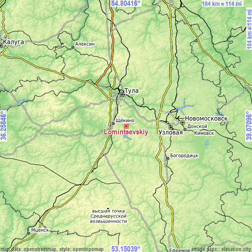 Topographic map of Lomintsevskiy