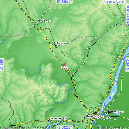 Topographic map of Log