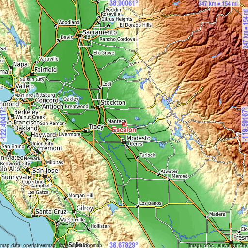 Topographic map of Escalon