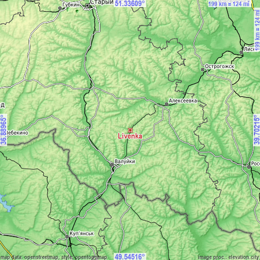 Topographic map of Livenka