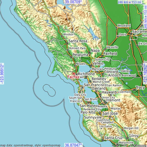 Topographic map of Fairfax