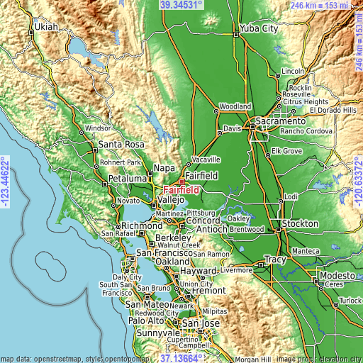 Topographic map of Fairfield