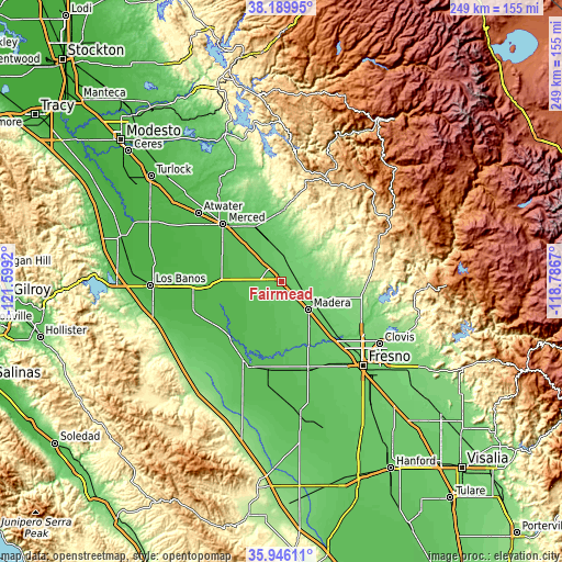 Topographic map of Fairmead