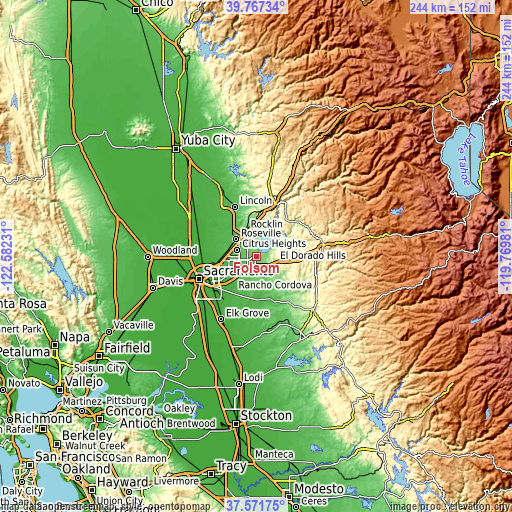 Topographic map of Folsom