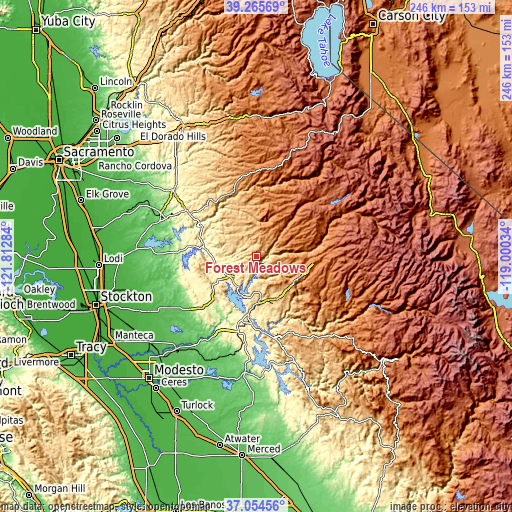 Topographic map of Forest Meadows