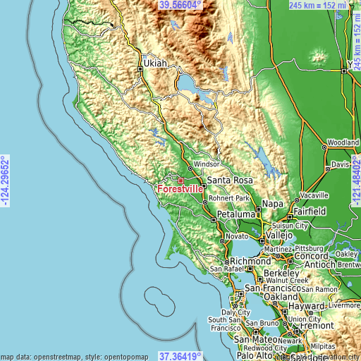 Topographic map of Forestville