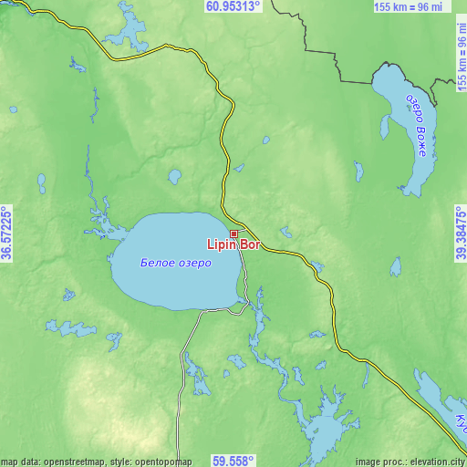 Topographic map of Lipin Bor