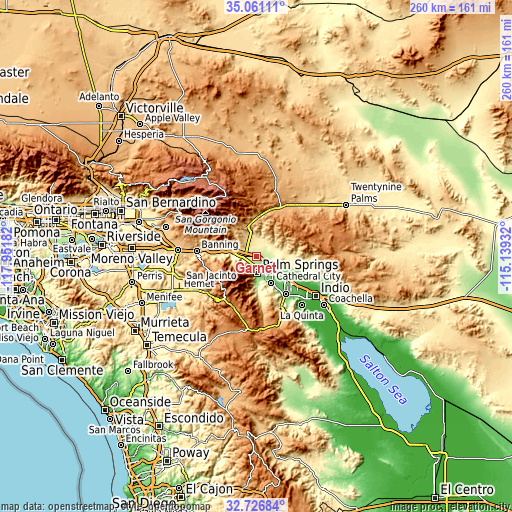 Topographic map of Garnet