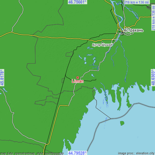 Topographic map of Liman