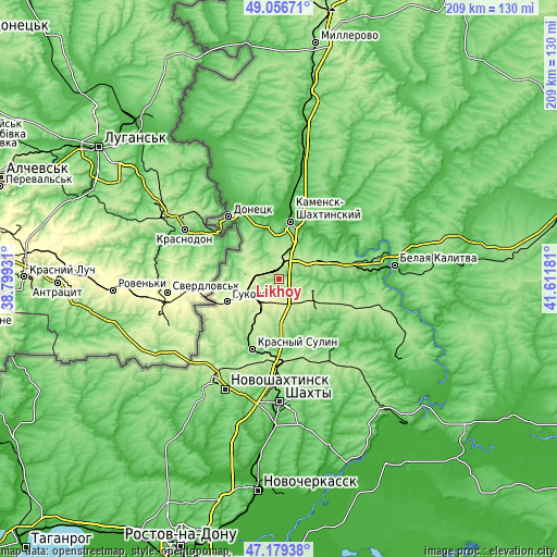 Topographic map of Likhoy