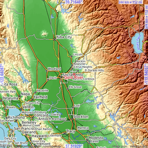 Topographic map of Gold River