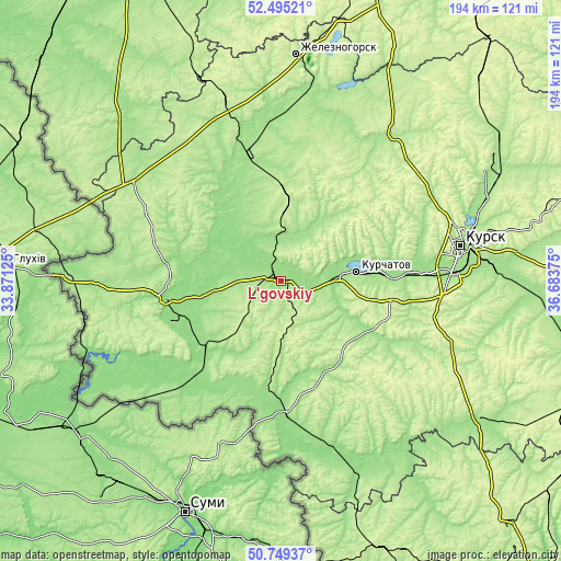 Topographic map of L’govskiy