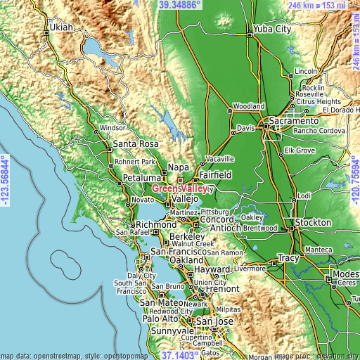 Topographic map of Green Valley