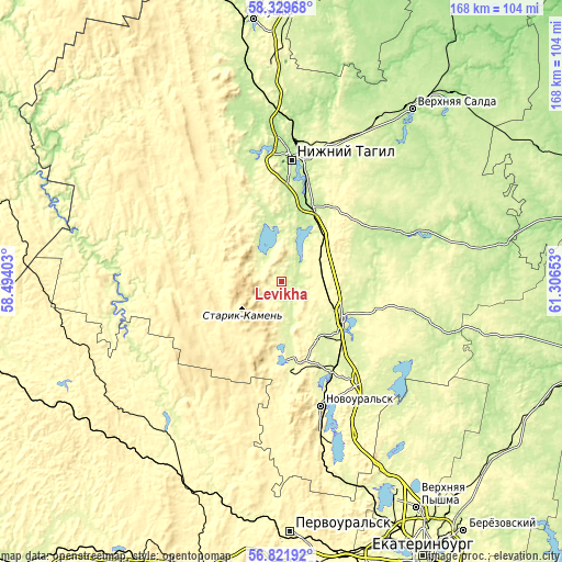 Topographic map of Levikha