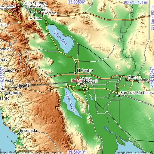 Topographic map of Heber