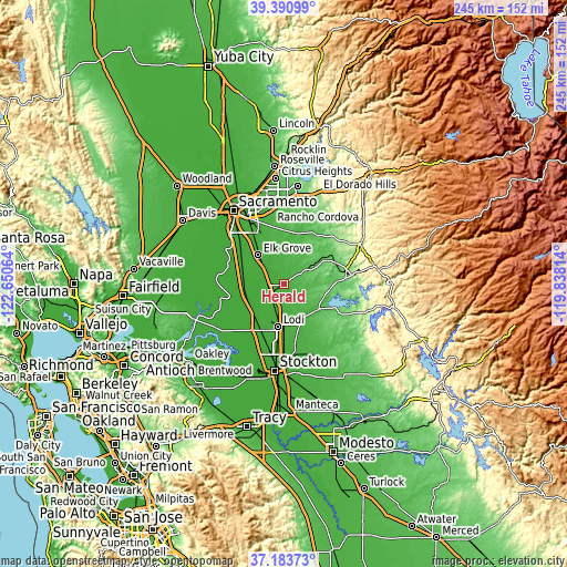 Topographic map of Herald