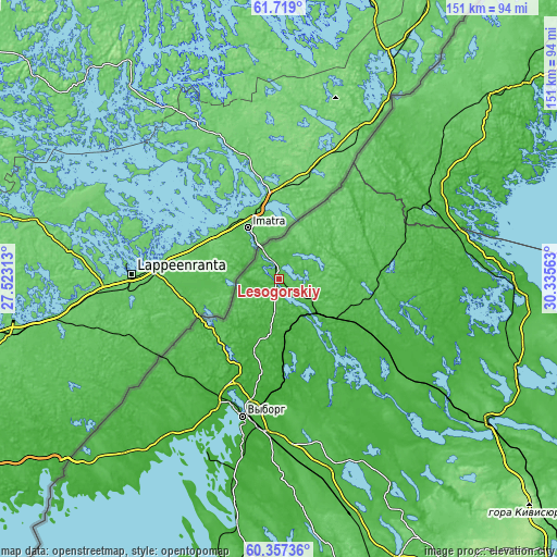 Topographic map of Lesogorskiy