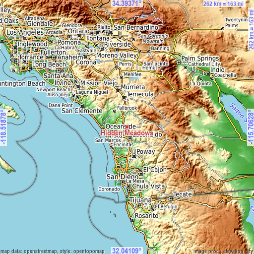 Topographic map of Hidden Meadows