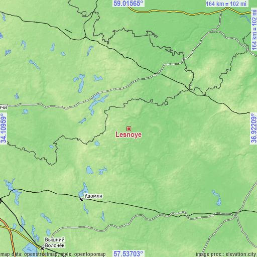 Topographic map of Lesnoye