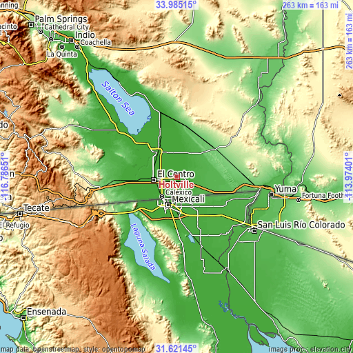 Topographic map of Holtville