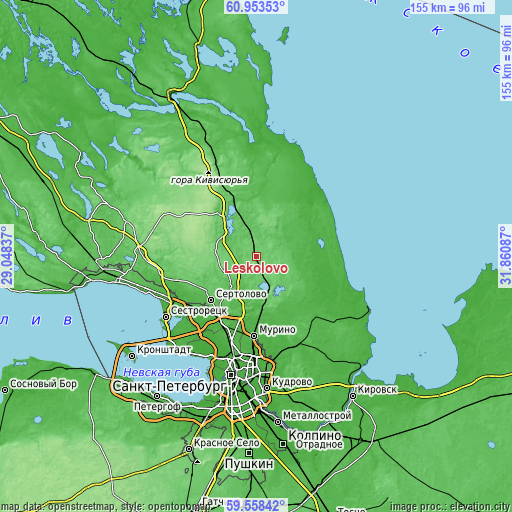 Topographic map of Leskolovo